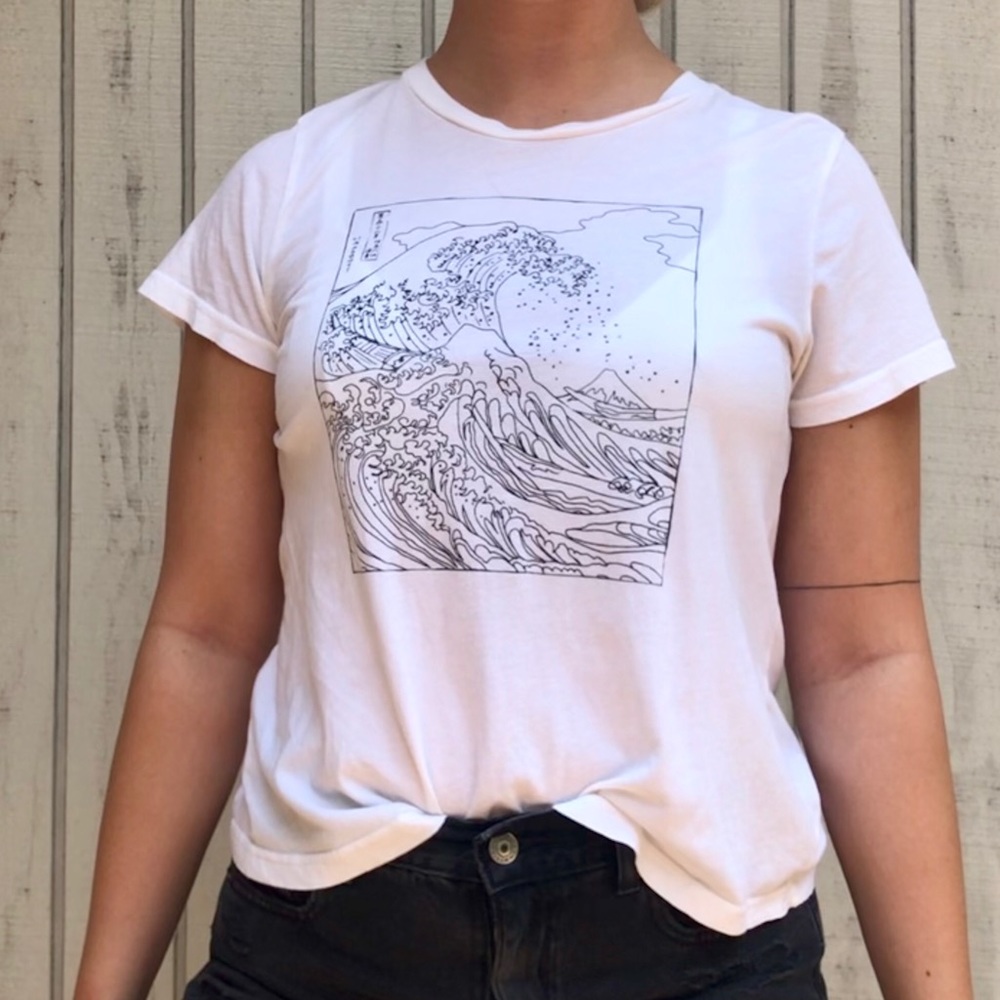 PacSun The Wave Black and White T-Shirt🌊